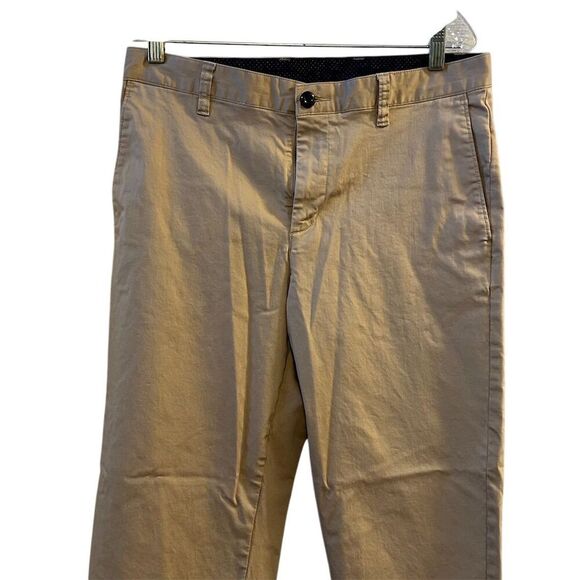 The Savile Row Co Men's Khaki Chino Pants Size 32 Beige Casual - Picture 3 of 11